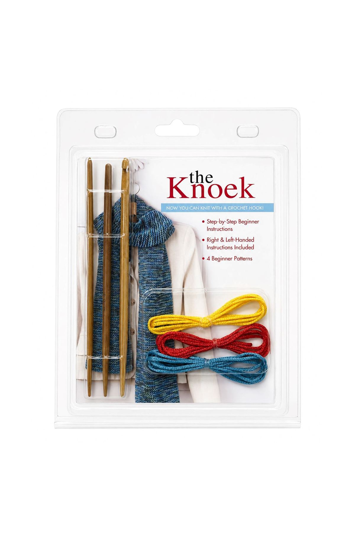 The Knoek Ahşap Tığ ile Örgü Seti 3'lü Paket