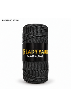 Lady Yarn PP Makrome No:4 200m Çanta Supla İpi 060 Siyah