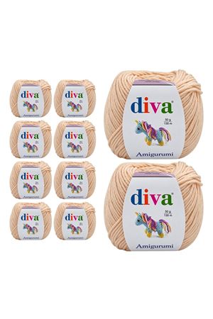 10'lu Paket Diva Amigurumi %49 Pamuk Bebek ve Amigurumi İpi Ten Rengi